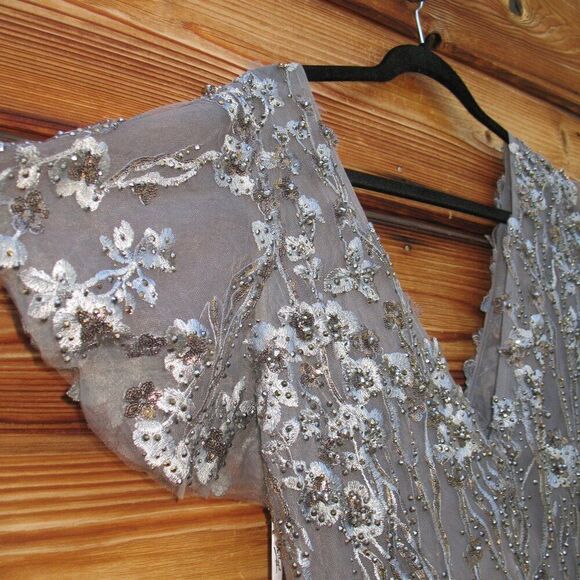 Mac Duggal 20392 Womens EMBELLISHED BUTTERFLY FIT AND FLARE TEA-LENGTH DRESS 10 - Picture 9 of 15